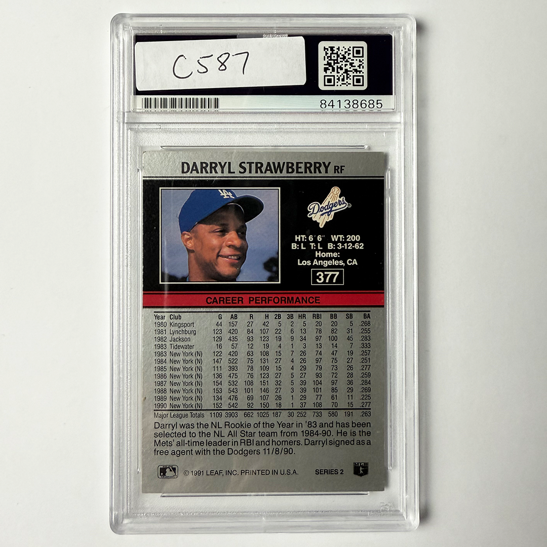Darryl Strawberry Signed 1991 Leaf #377 PSA Auto Authentic | eBay