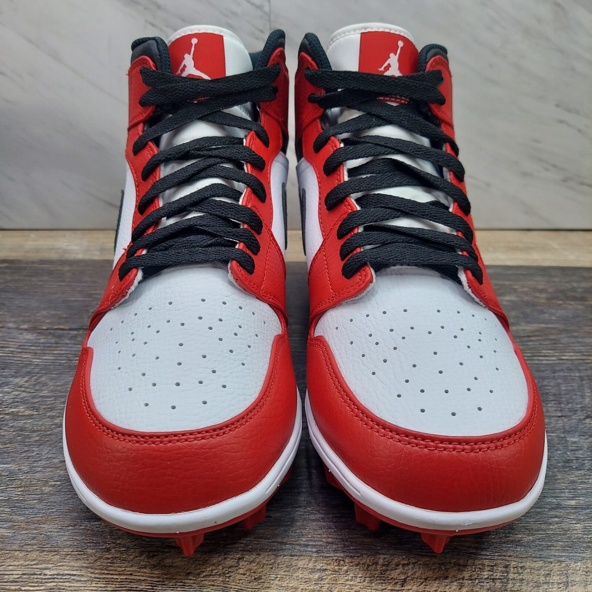 Nike Air Jordan 1 Retro Mid TD Size 10.5 Chicago Red Football