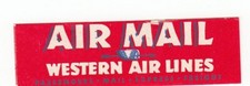 Poste aérienne - Vintage Western Air Lines - Étiquette (6,5 * 1,9 cm)