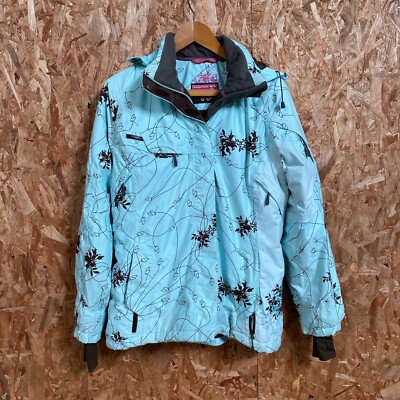 Salomon Women's Mint Green Brown Clima Pro Ski Jacket (Size L