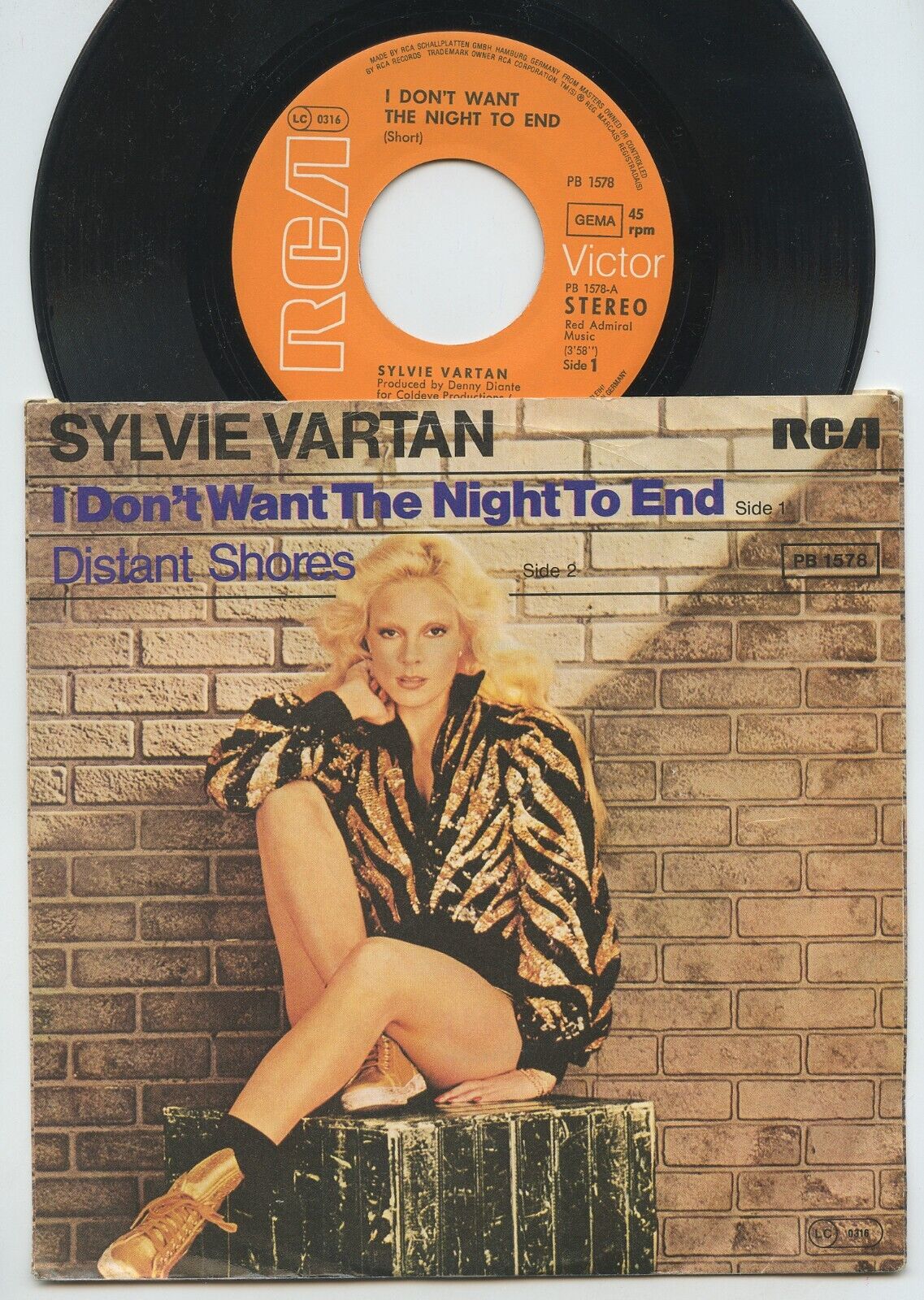 Rare Disco 45 & Picture Sleeve - Sylvie Vartan - I Don't Want The Night To End