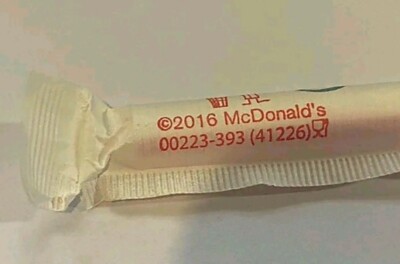 McDonalds Plastik Strohhalm C 2016 unbenutzt & ungeöffnet in Originalhülle - wiederverwendbar