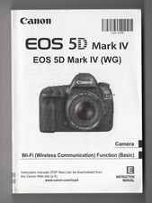 Canon EOS 5D Mark IV Genuine Camera Instruction Manual / Guide In English