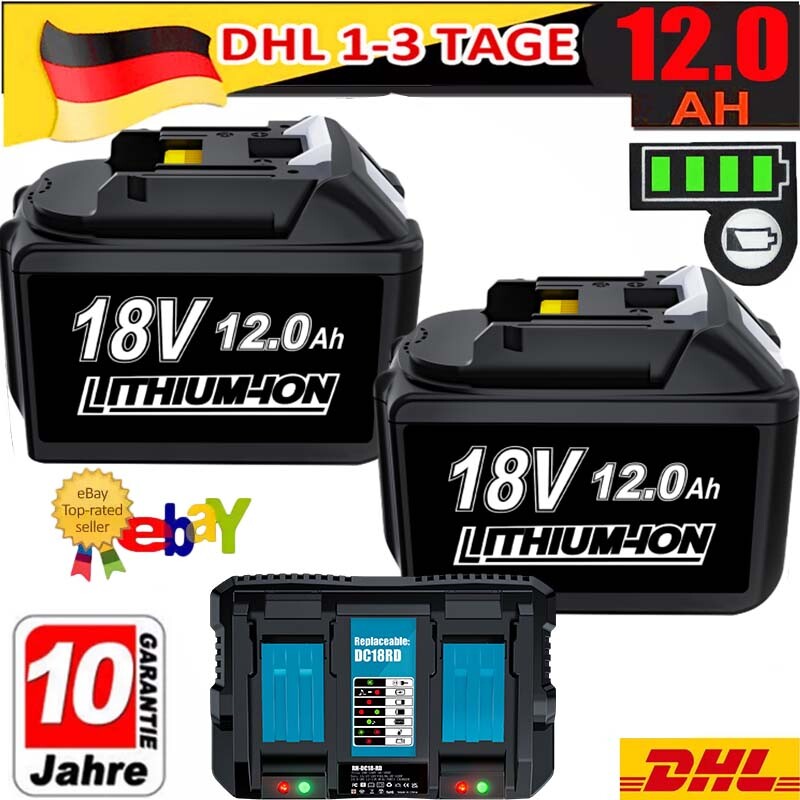 2X Para Batería Makita 18V 6,0Ah 12,0Ah 9Ah BL1860 BL1850 BL1840 BL1830B Indicador Led