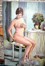 RRR !!!  " SITZENDE LIANE "- 1955 - 74cm x 48 cm !!!