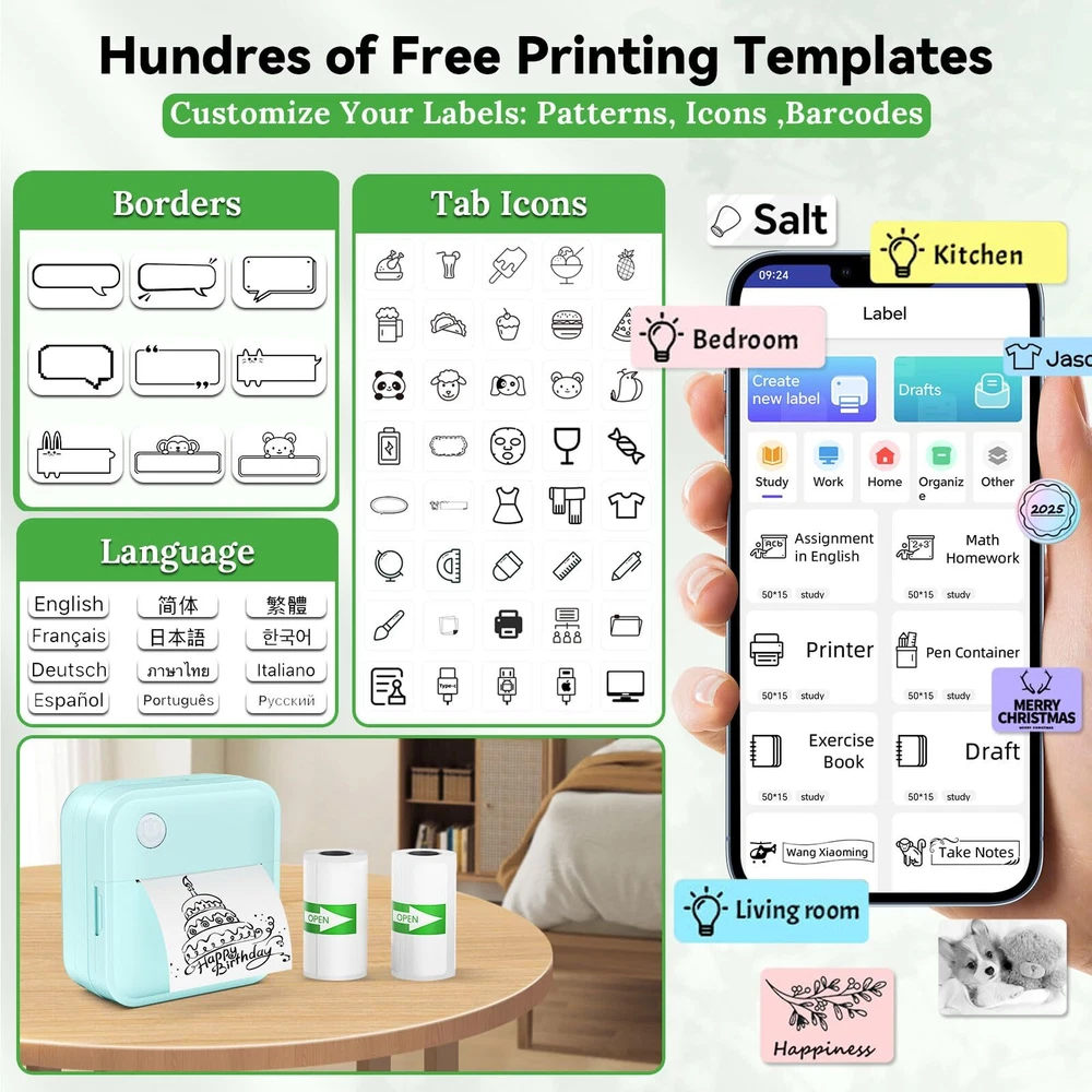 Miouca Mini Bluetooth Label Maker with Tape - Portable Sticker Printer for Home & Office Miouca Mini Bluetooth Label Maker with Tape - Portable Sticker Printer for Home & Office