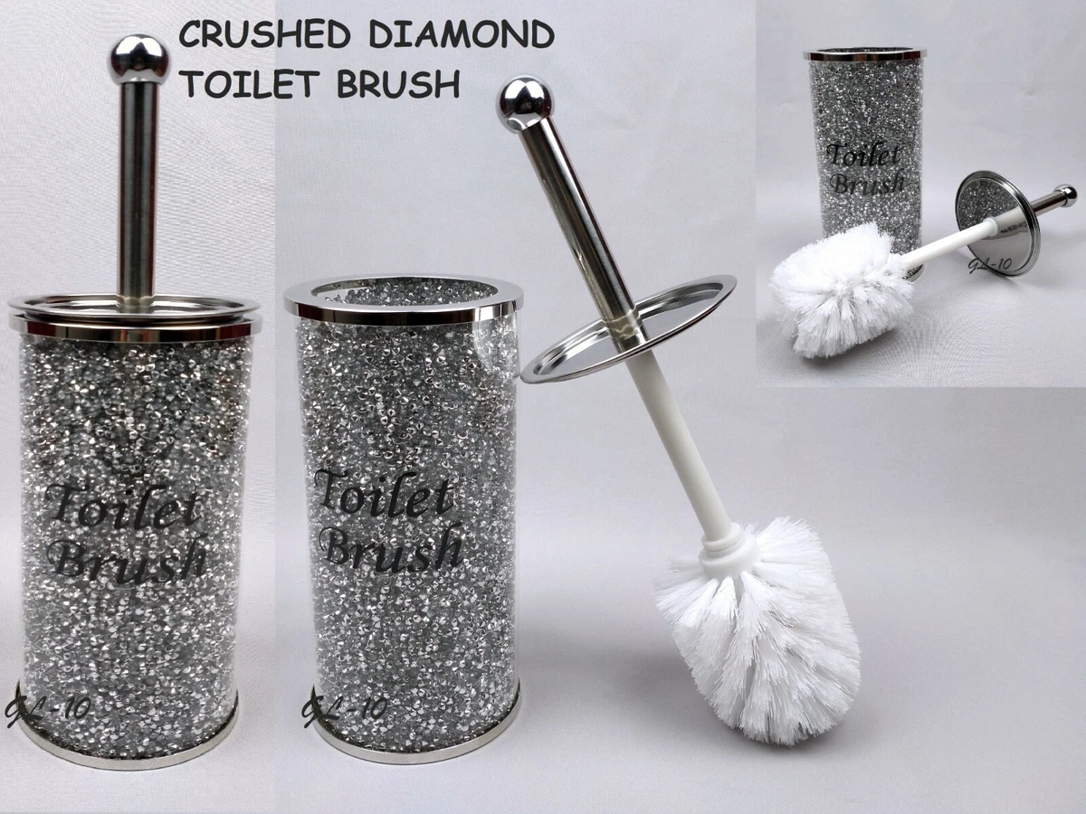 Toilet Brush With Holder Toilet Bathroom Cleaning Brush Bling Crushed  Diamond