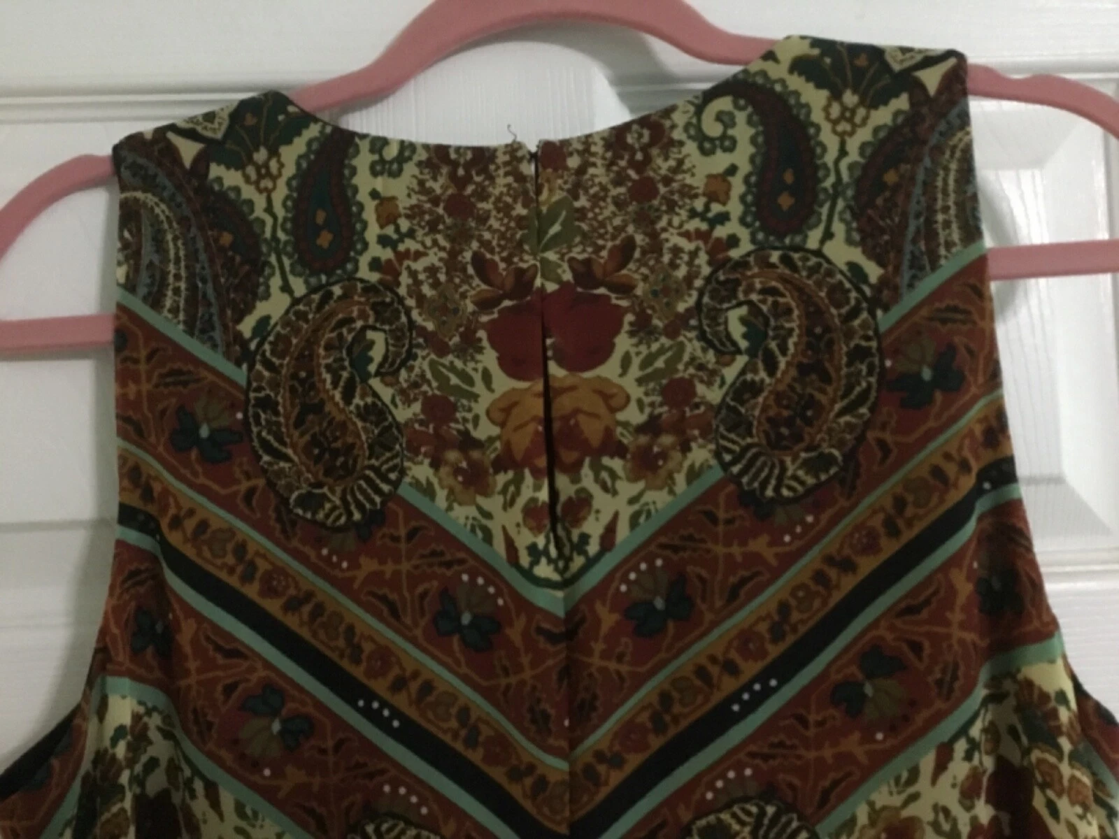 VETEMENTS Abito donna Julian Taylor Paisley senza maniche aderente e svasato taglia 14