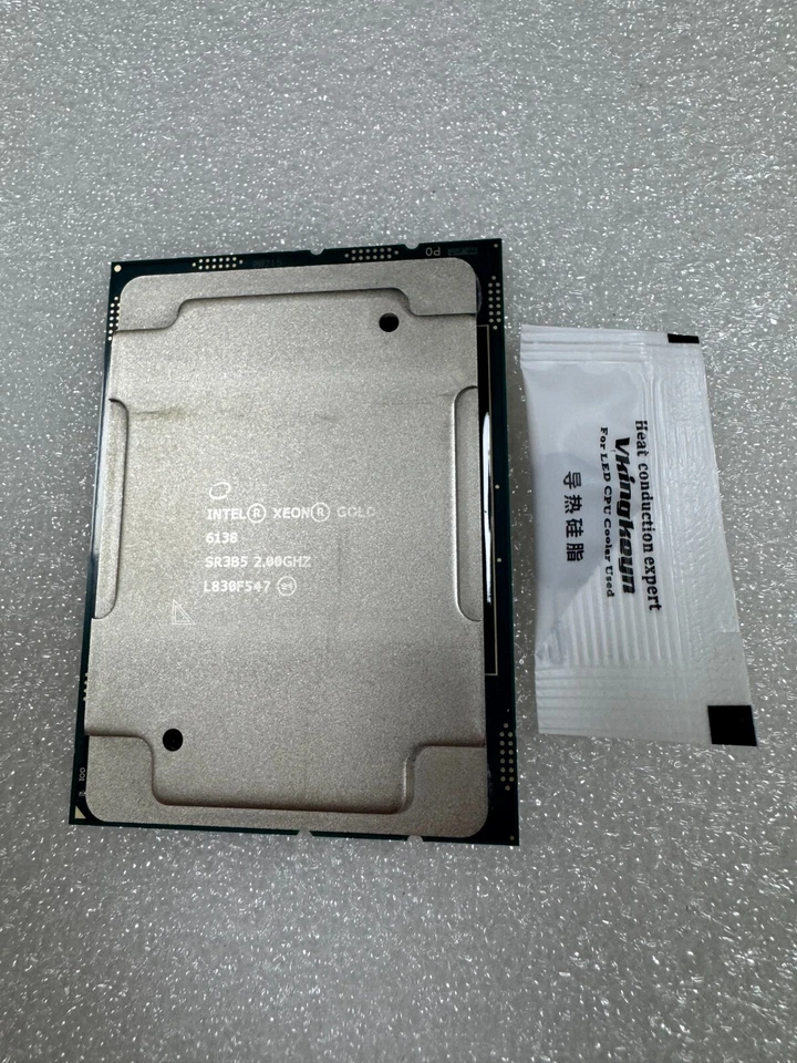 Intel Xeon Gold 6138 2,0 GHZ 20 Kerne 40 Threads LGA3647 125W CPU Prozessor