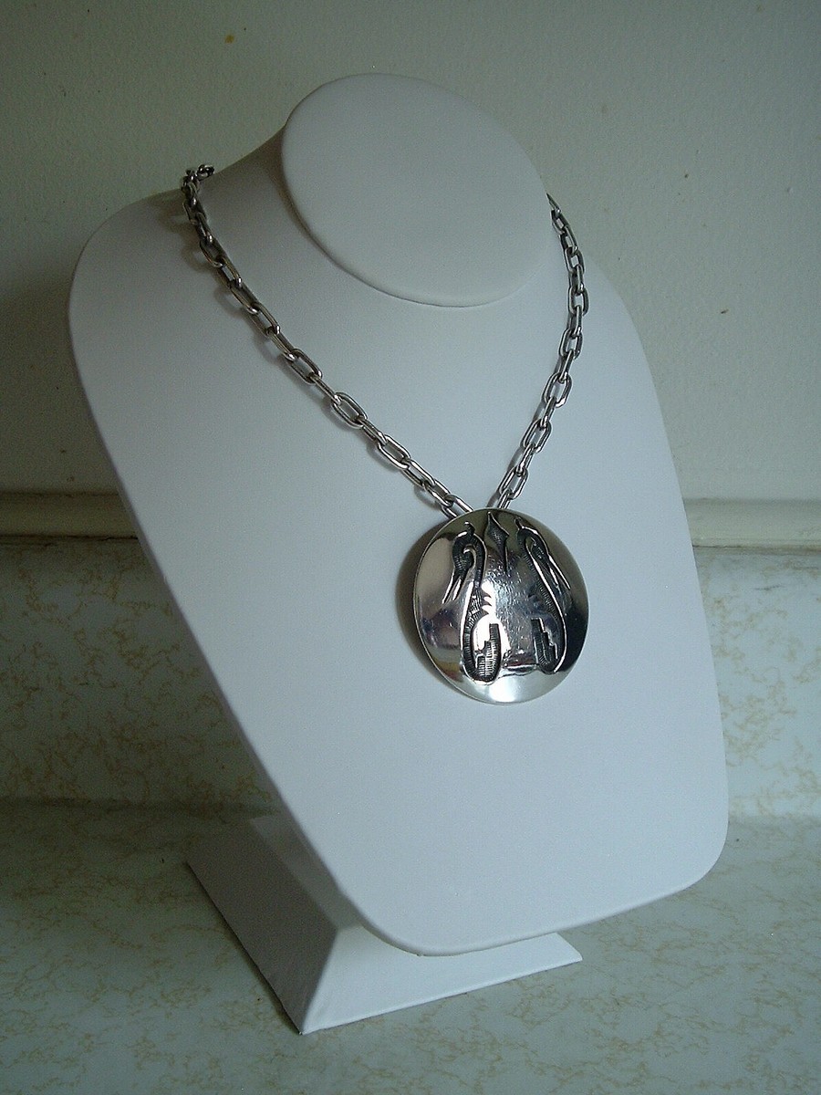 Preston Monongye インディアンジュエリー hopi レジェンド PRESTON MONONGYE HOPI STERLING SILVER NECKLACE BROOCH 1950's FIRST