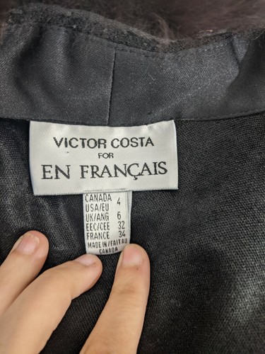 VTG Victor Costa for En Francais Long Black Stretch Dress with Bolero SZ 4 - Picture 6 of 9