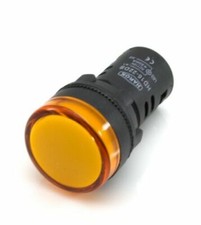 22mm YELLOW Pilot Light LED Indicator 230V AC/DC - Pack of 50