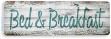 Bed and Breakfast Cottage Rustic Sign Decor Tin Sign B467