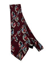 Wembley 100 Silk Tie Men's Red Abstract Necktie Made In USA