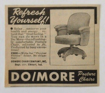 1946 Domore Chair Company Advertisement Elkhart, Indiana | eBay