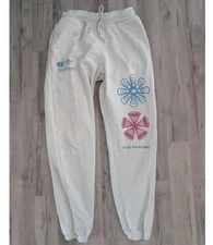 Club Fantasy White Drawstring Elastic Cuff Sweatpant Joggers Flaw, Small (W8)