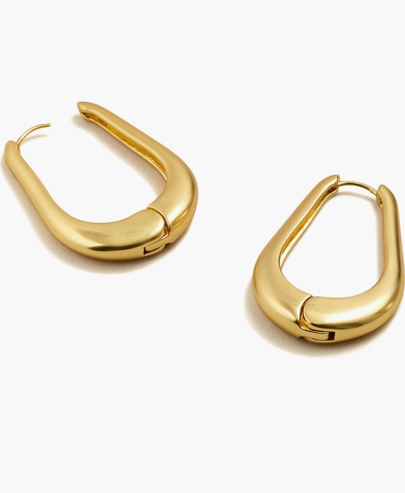 Madewell Large Droplet Hoop Earrings In Vintage Gold NEW
