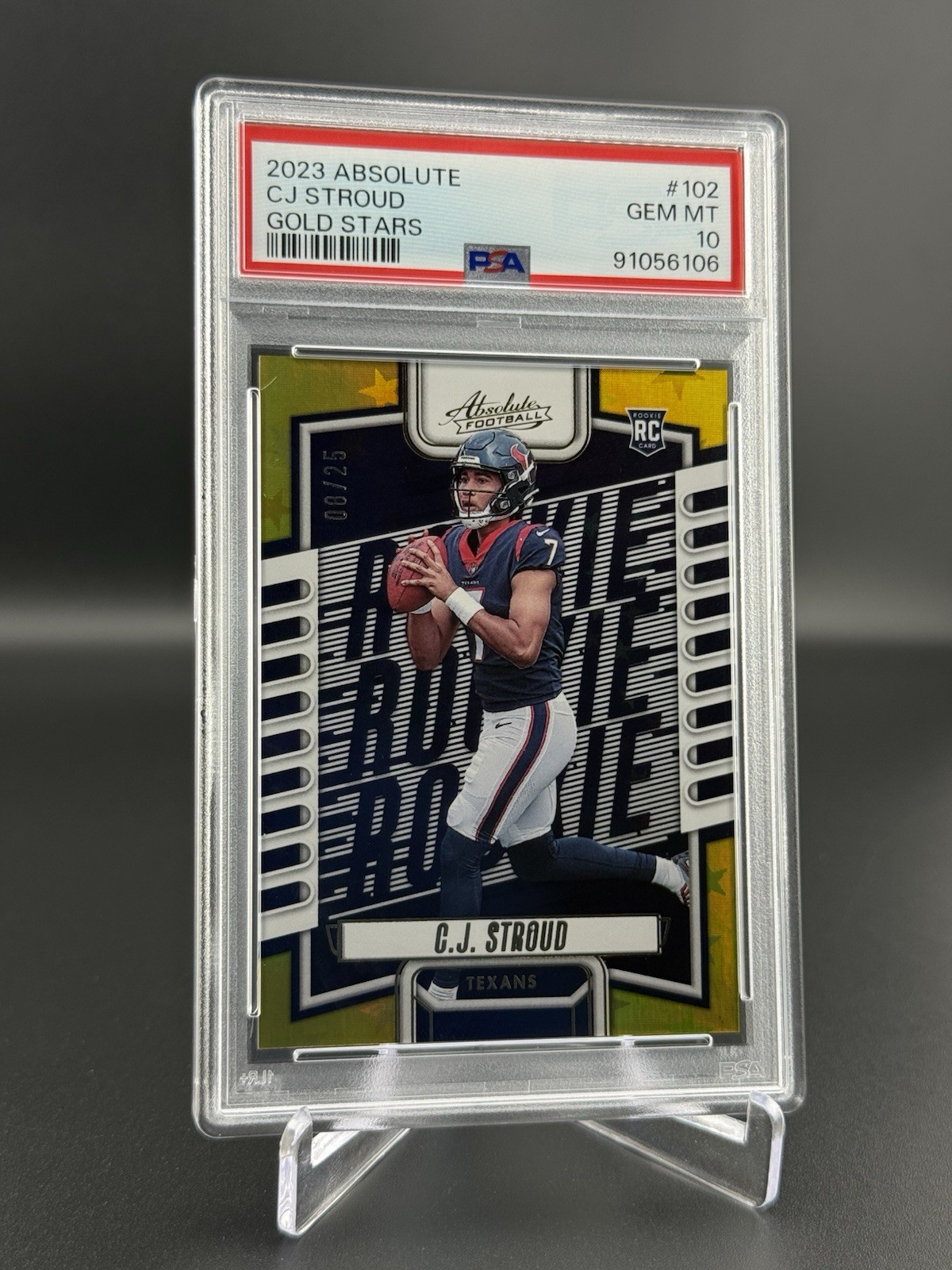 2023 Panini Absolute - Rookies CJ Stroud #102 Gold Stars /25 (RC) Gem PSA 10
