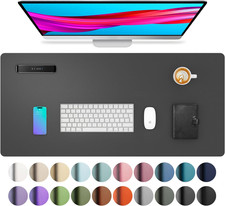 Leather Desk Pad Protector,Mouse Pad,Office Desk Mat, Non-Slip PU Leather Desk B