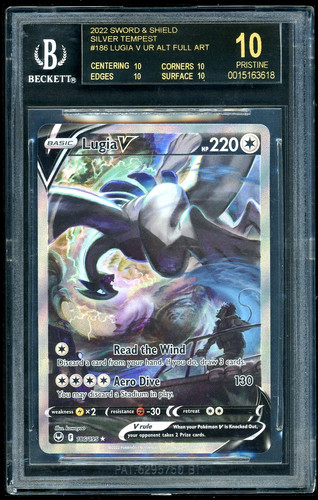 2022 Pokemon SWSH Silver Tempest Lugia V Full Art BGS 10 Black Label