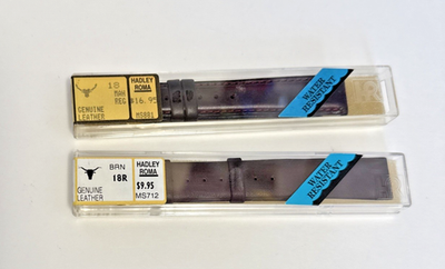 Lot 2 Hadley Roma Watch Band 18R Genuine Leather New Old Stock