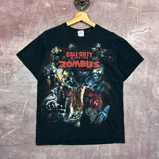 Vintage Call Of Duty Shirt Men's Black Medium Zombies Promo Graphic Tee 00s 3412