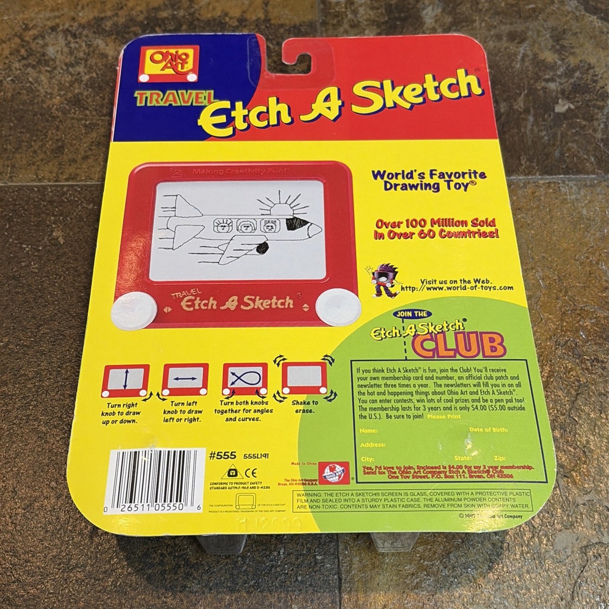 Vintage 1991 Travel Etch a Sketch Ohio Art 555 90s Toy for sale
