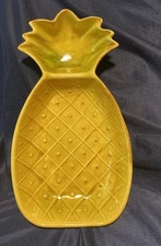 Vintage Pineapple Chip and Dip Party Serving Tray by California Pottery