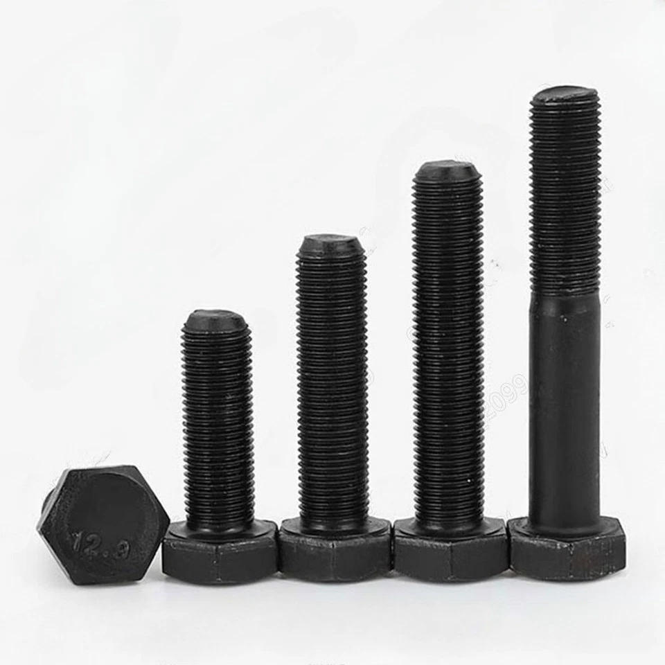 Fine Thread Black 12.9 Steel Hexagon Head Bolts M10/M12/M14/M16/M18/M20/M24-M36 - Image 2 of 4