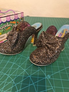 Irregular Choice Glitter Queen Black Shoes Size 39 UK 6 Worn Twice with Box
