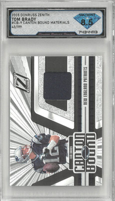 2005 Donruss Zenith TOM BRADY Canton Bound Materials Patch /199 DSG 8.5 NM/Mint