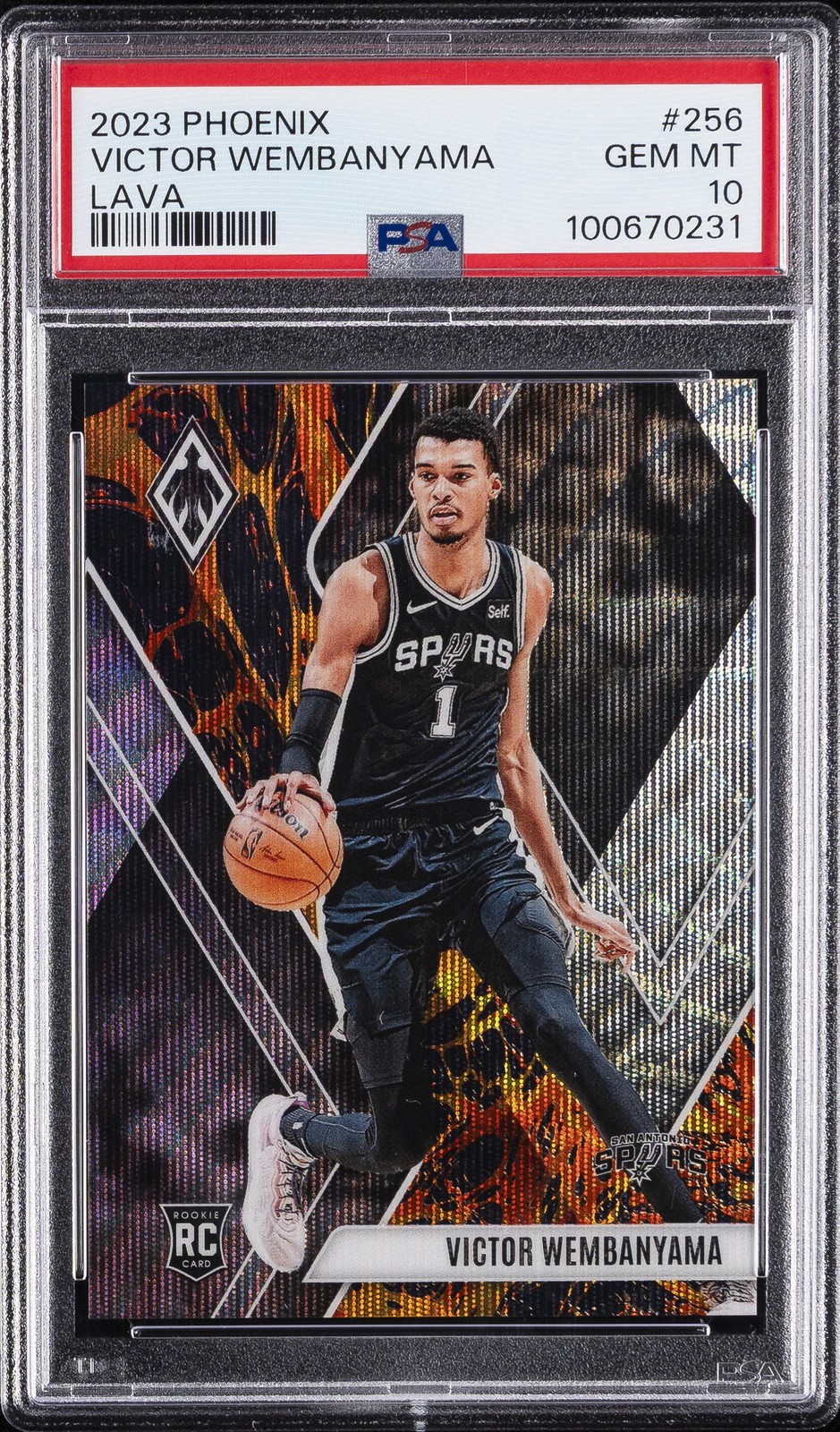 2023 PANINI PHOENIX LAVA #256 VICTOR WEMBANYAMA 41/75 PSA 10
