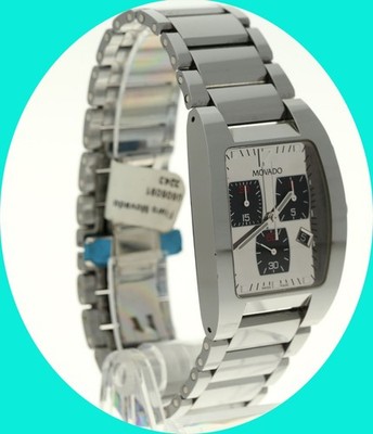 Movado Fiero #89 H1 1453 Swiss Quartz Chronograph Tungsten SS