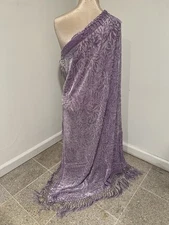 Lavender Silk Chiffon Velvet Burnout Scarf  40”x40” Wide
