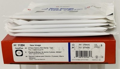 10 Hollister CeraPlus 11204 New Image 2¾'' 70mm 2-Piece Ostomy Barrier Pack/10