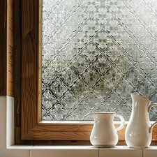 3D Stained Glass Window Film, Decorative Window Privacy Film for Bathroom,Front