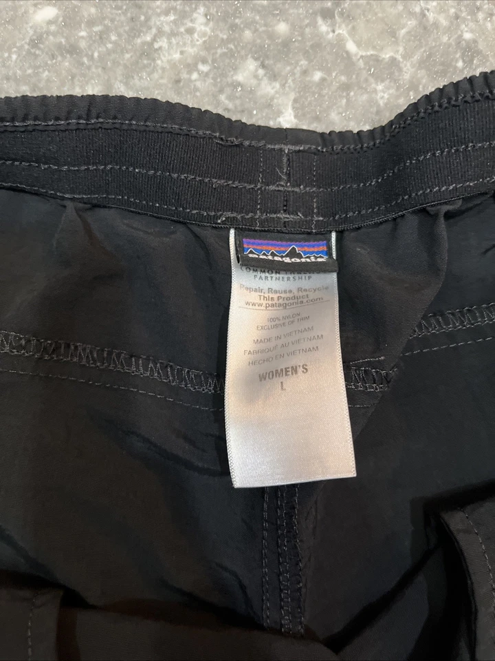 Pantalones Cortos Patagonia Para Mujer L Bolsos Negros 5” Bolsillos Entrepierna Reciclado Nyon Foto 3 de 4