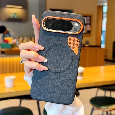 For Google Pixel 9 Pro, Luxury Phone Case Hybrid Armor PU Leather Cover Shell
