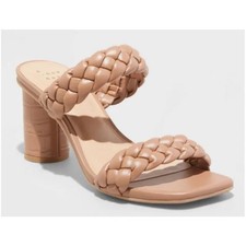 A New Day Heels Beige Tan Basil Mule Shoes Women's Sz 11 NWT