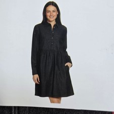 Nine West Jeans Griffen Denim Shirtdress XL Dark Wash Button Front Pockets