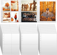 90 Pack Clear Binder Sleeves, Double Sided 4/2/1 Pocket Plastic Sleeves Pouch Bi