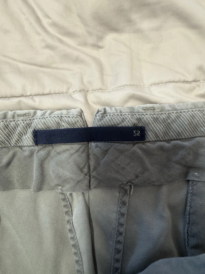 Incotex Pants Mens Size 52IT/US36 Gray Wool Dress Ivory Flat Front Straight Leg - Image 3 of 4