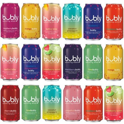 Bubly Sparkling Water Assorted Variety Pack, 11 Flavor - Zero Sugar & Zero