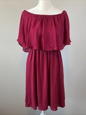 Alice + Olivia Ruffle Smocked Off Shoulder Dress Pink Size 4