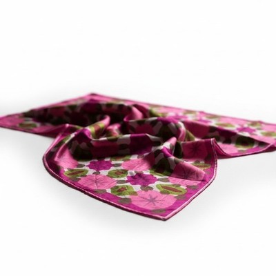 Vera Neumann Halstuch 60s Floral Geometrisch Pink Grün Acetat Japan 68x66cm