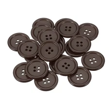 22 Pcs Resin Round Buttons for Craft, 4 Holes Sewing Snaps, Brown (30mm)