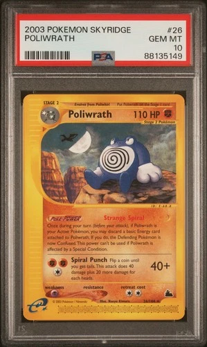Pokemon Card Poliwrath 26/144 PSA 10 WOTC Skyridge GEM MINT