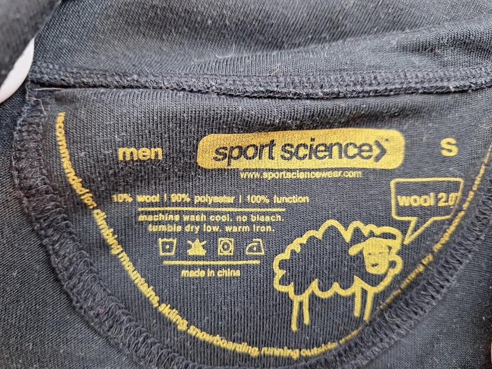 Base de mezcla de lana para hombre talla pequeña manga larga 1/4 cremallera negra con puño para el pulgar nieve Foto 3 de 4