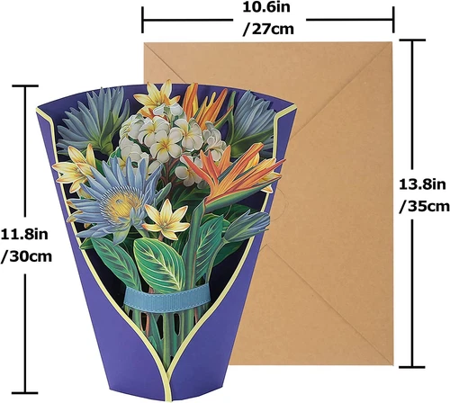 12 inch Paper Flower 3D Pop Up Greeting Cards Mother's Day Wedding Birthday Gift - Picture 56 of 57