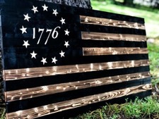 Rustic Wooden American Flag,